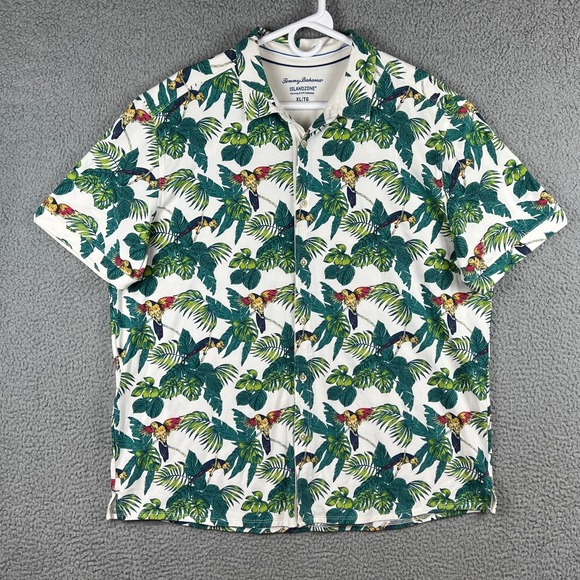 Tommy Bahama Other - Tommy‎ Bahama Island Zone Hawaiian Shirt Mens XL Parrot Bird Allover Print 37.5